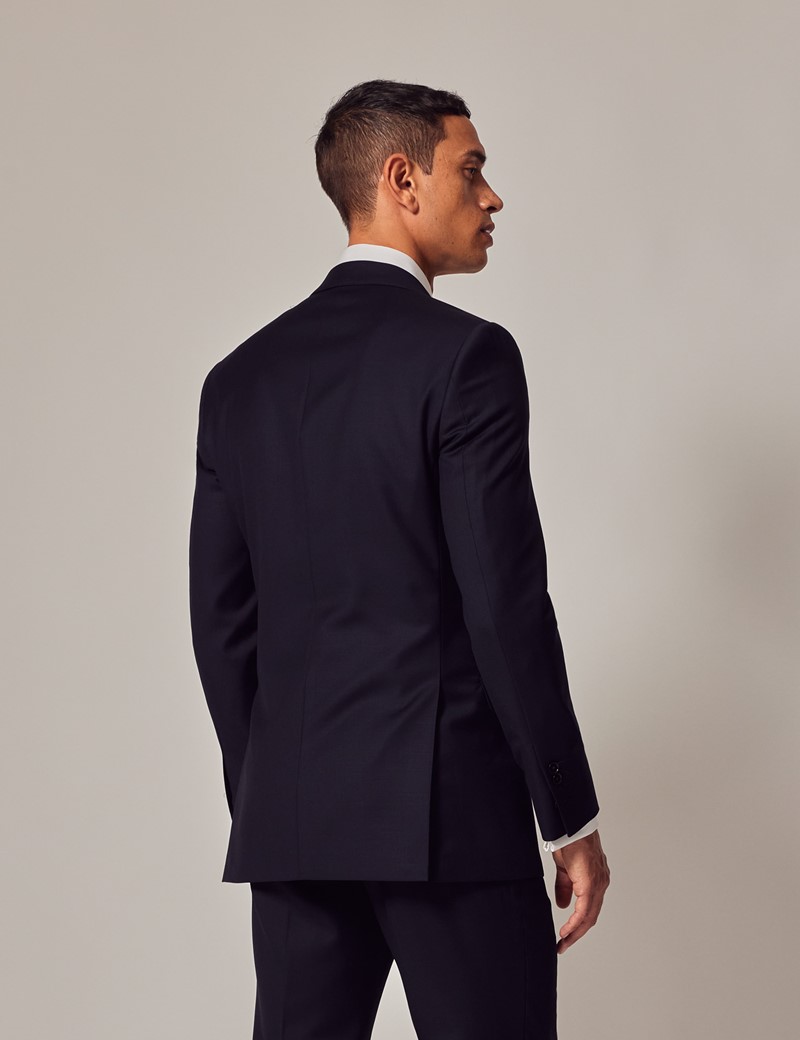 Navy Twill Weave 3 Piece Slim Suit