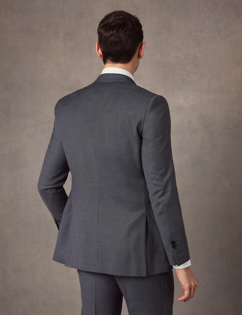 Men's Mid Grey Birdseye Slim Fit Suit Jacket