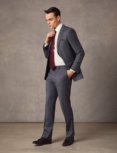 Men's Mid Grey Birdseye Slim Fit Suit Jacket