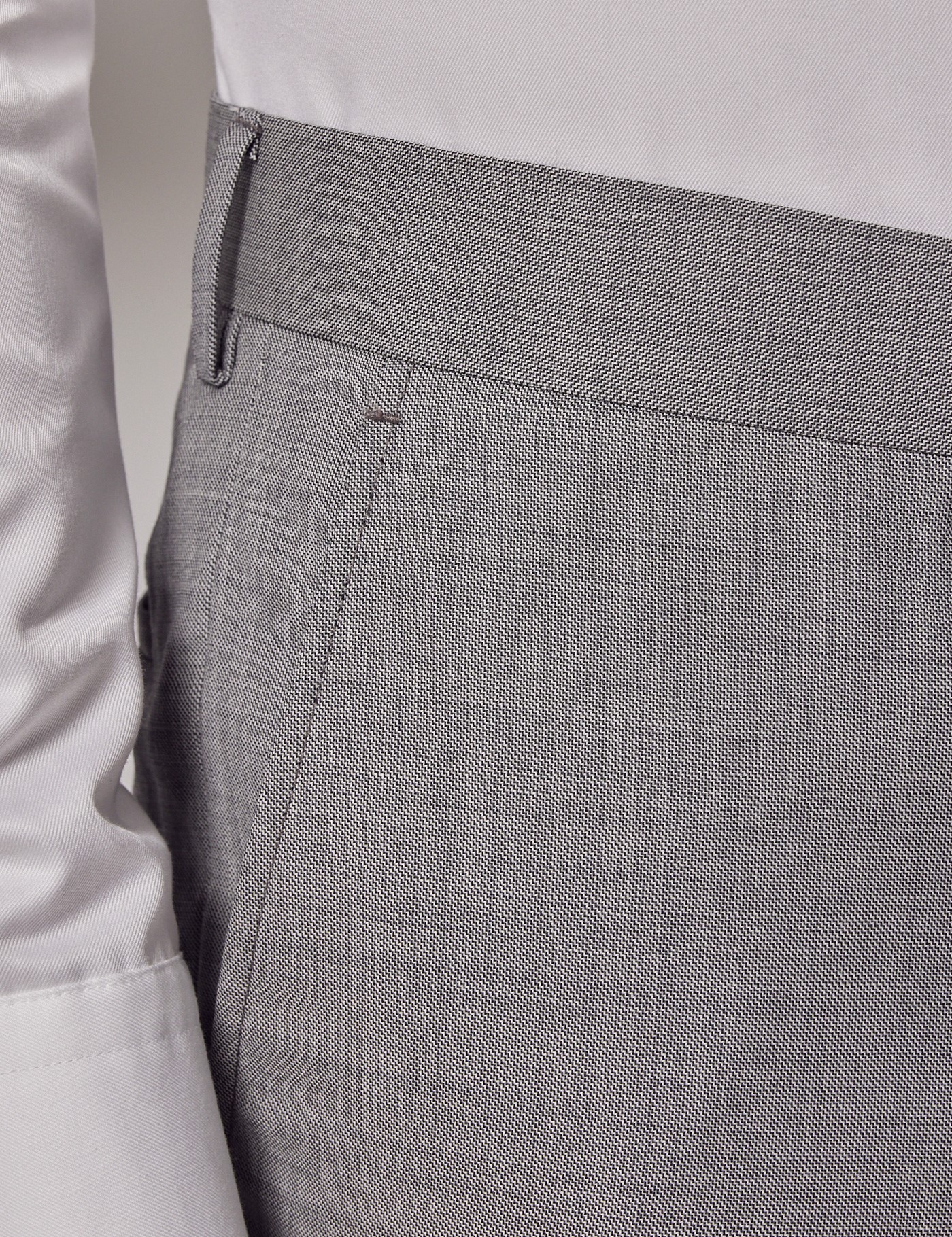Men's Light Grey Twill 3 Piece Slim Fit Suit - Super 120s Wool | Hawes ...