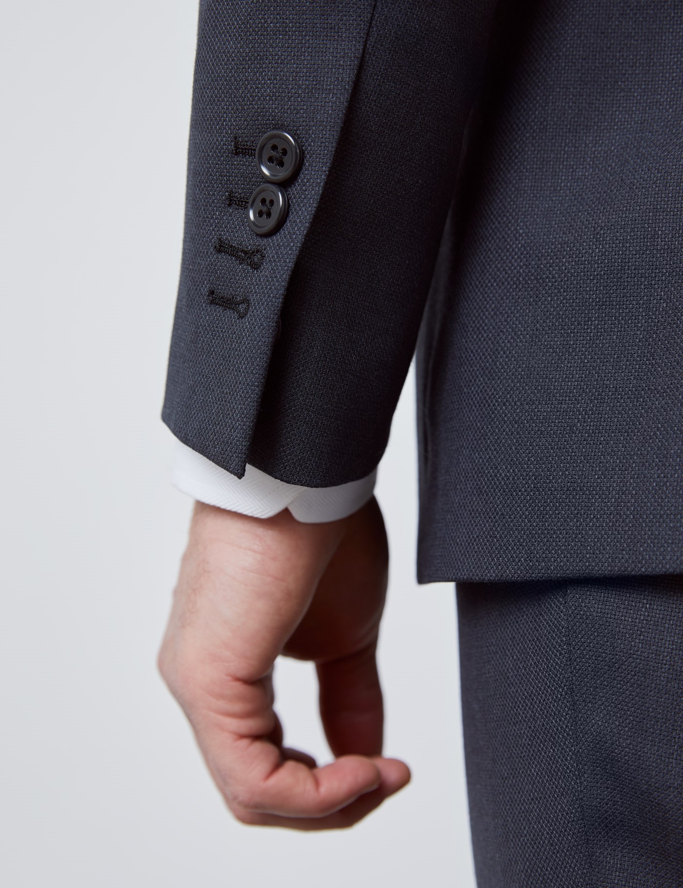 Men's Charcoal Slim Fit Travel Suit Jacket | Hawes & Curtis