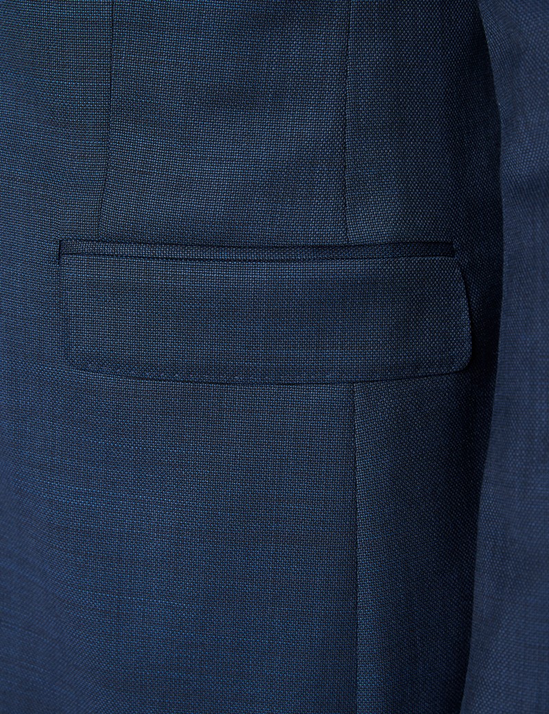 Men's Textured Navy Slim Fit Suit Jacket | Hawes & Curtis