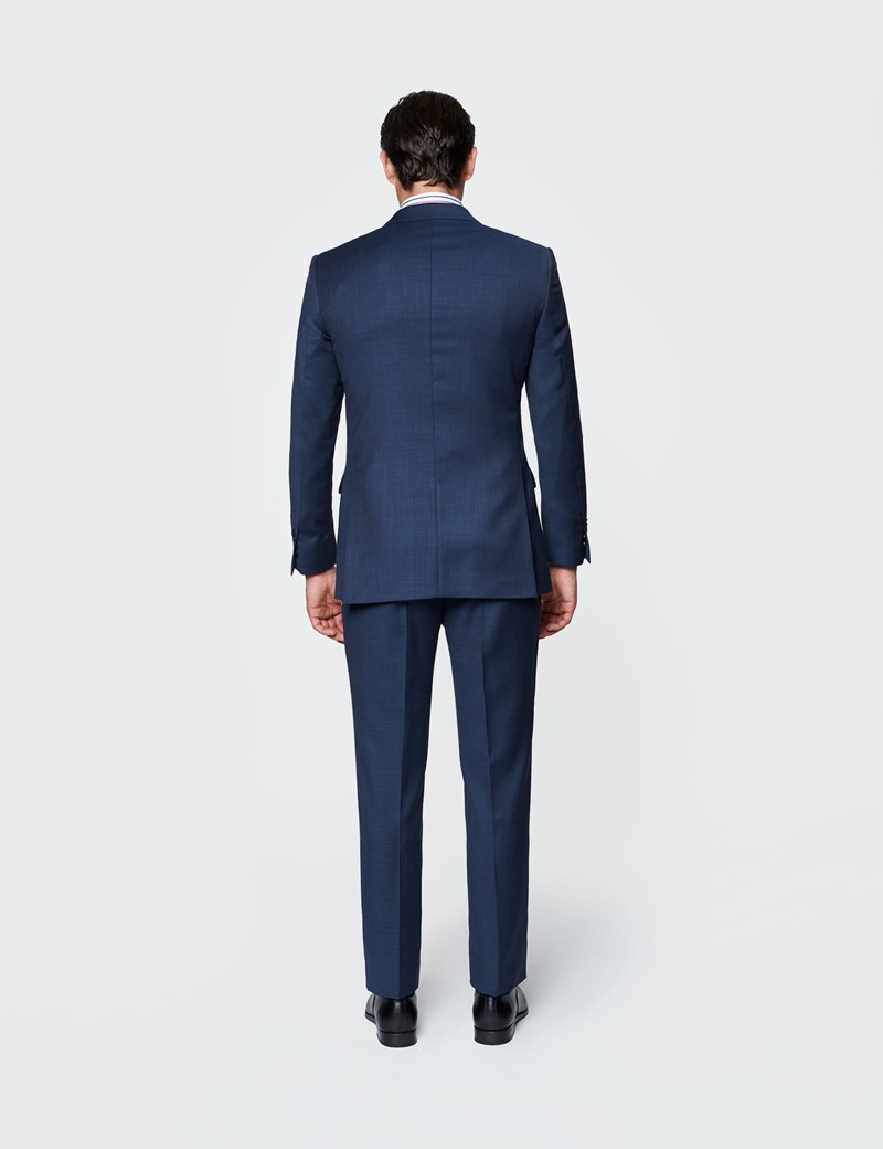 Mens Textured Navy Slim Fit Suit Jacket Hawes And Curtis 