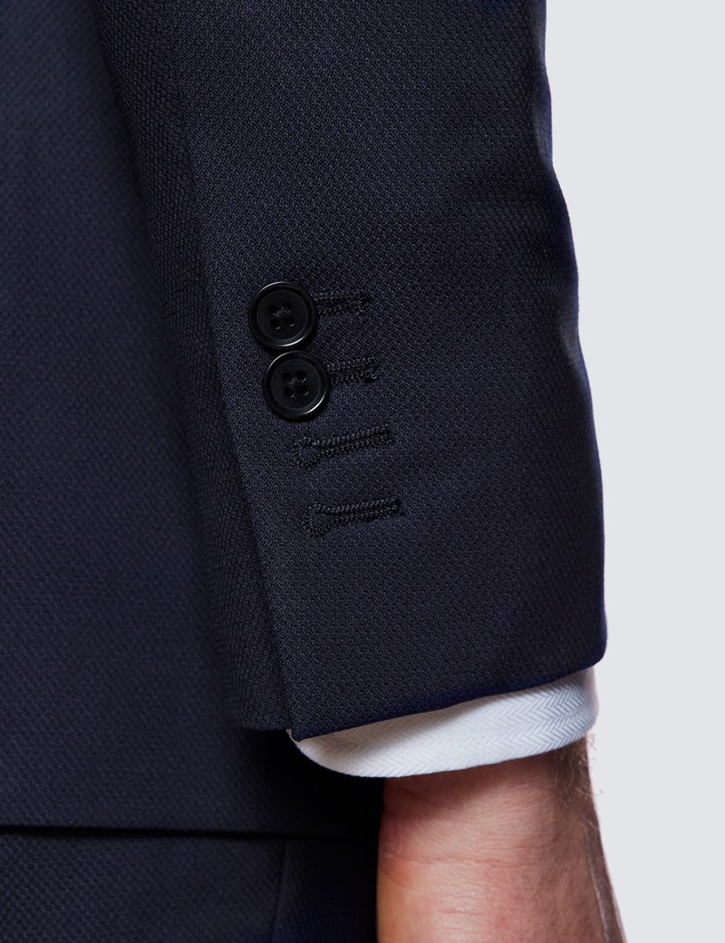 Men's Navy Slim Fit Sport Coat Satin Trim Suit main image 0