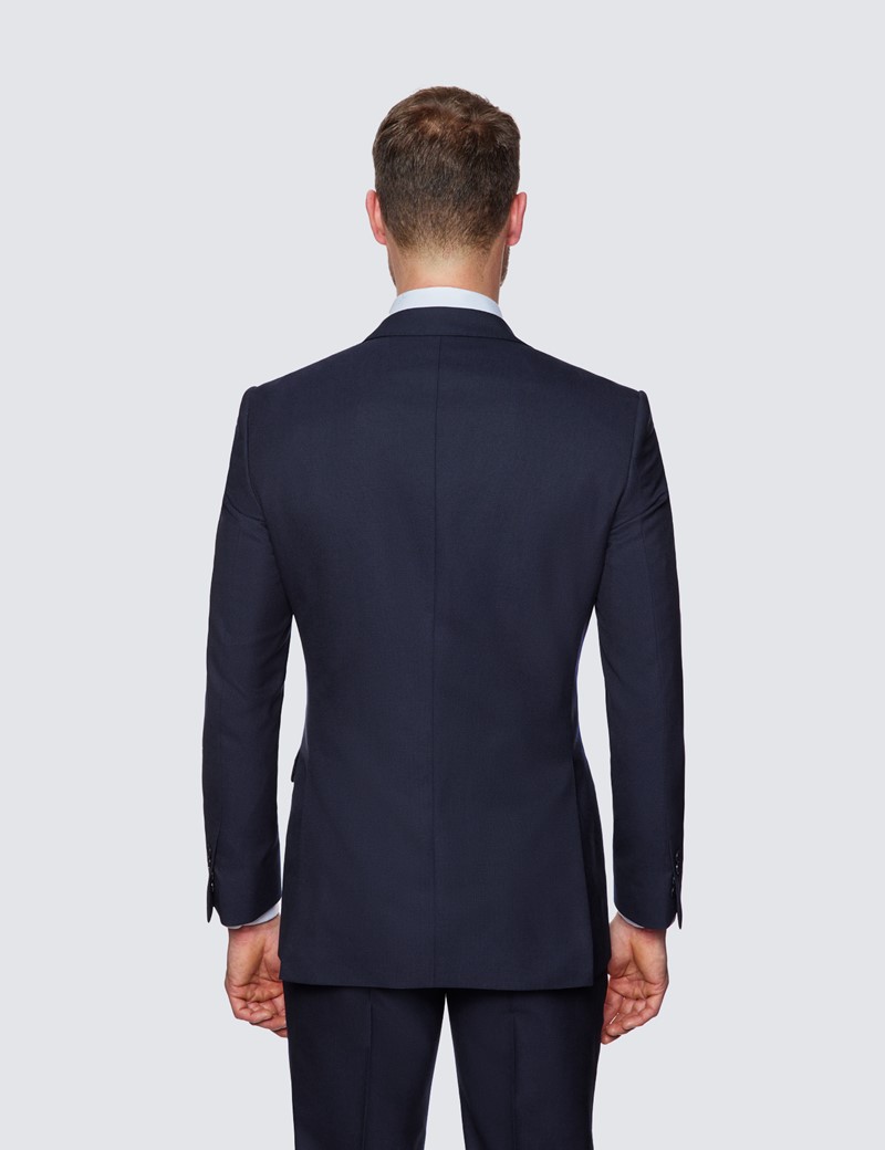 Zweiteiler Anzug – Slim Fit – 100s Wolle – 2-Knopf Einreiher – dunkelblau