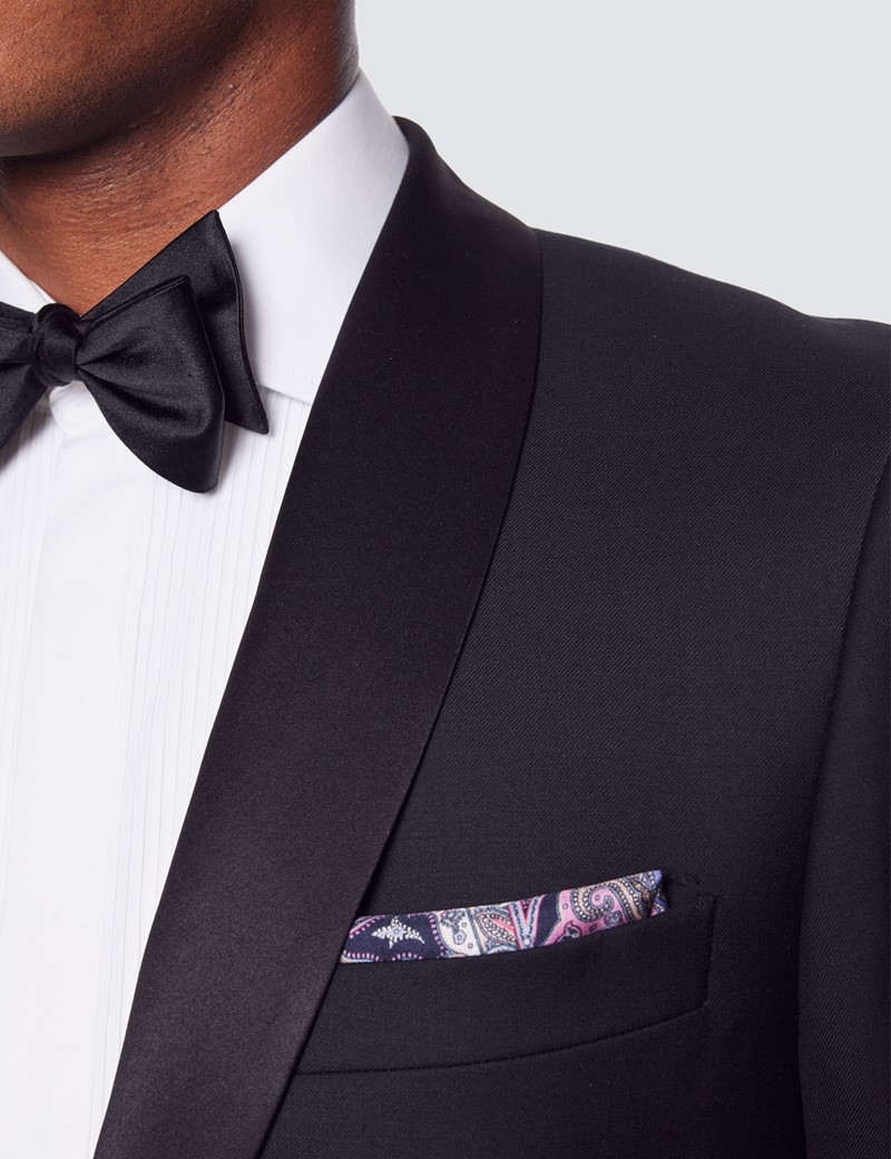 Men's Black Shawl Slim Fit Dinner Suit | Hawes & Curtis