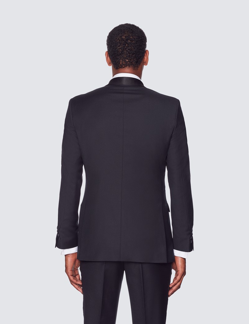 Men's Black Shawl Slim Fit Dinner Suit | Hawes & Curtis