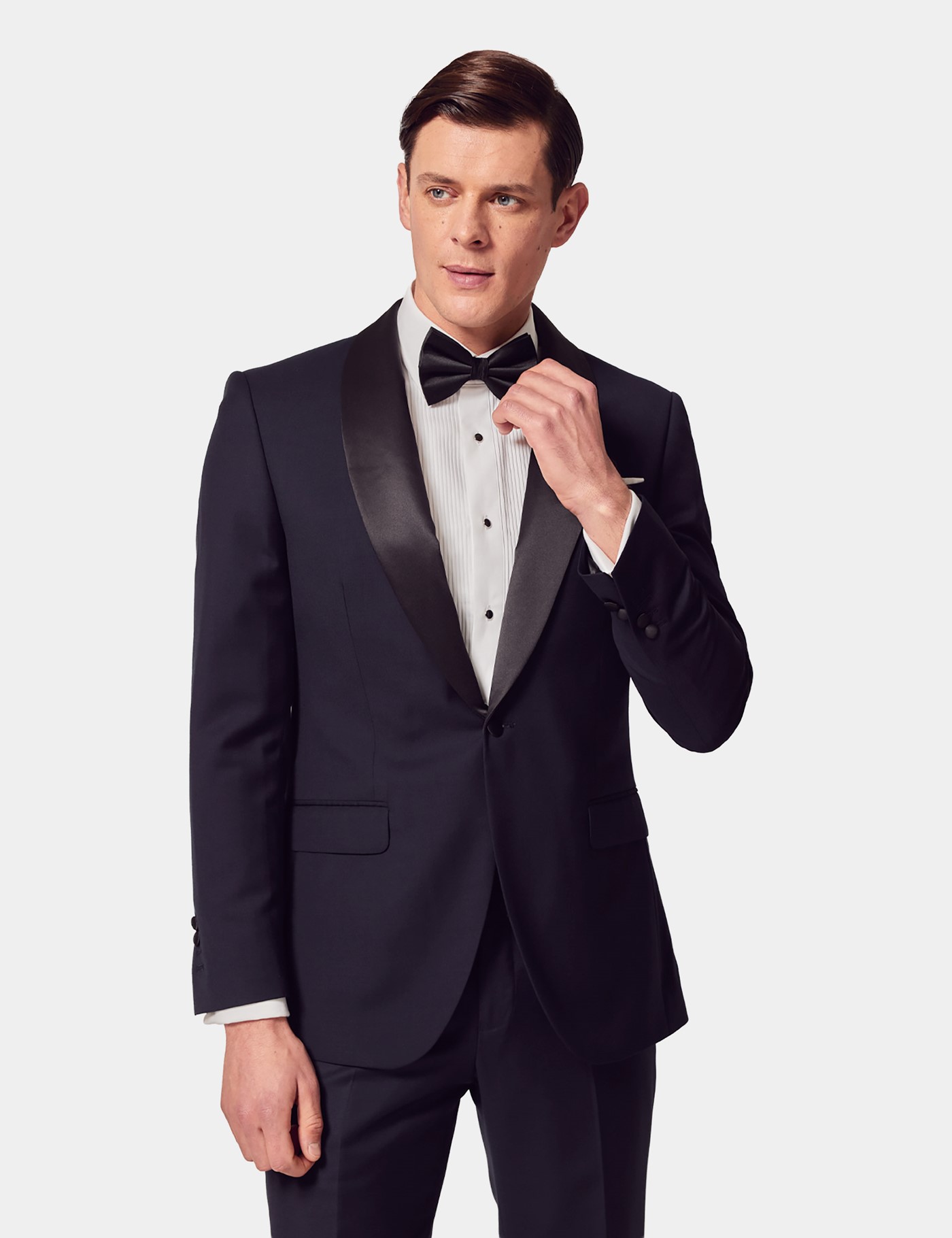 Hawes & Curtis Slim Fit Navy Shawl Dinner Suit Size: One Size
