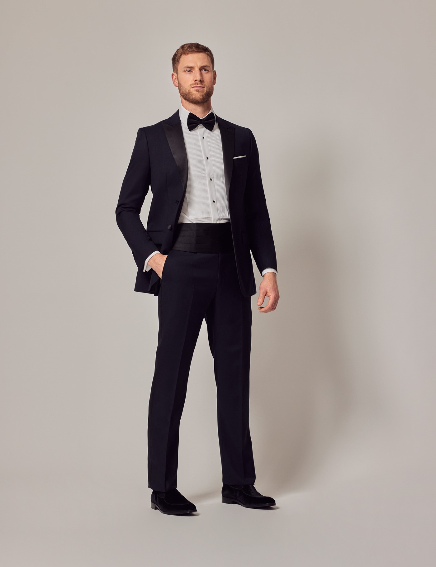 Men's Black 2 Piece Slim Fit Dinner Suit | Hawes & Curtis
