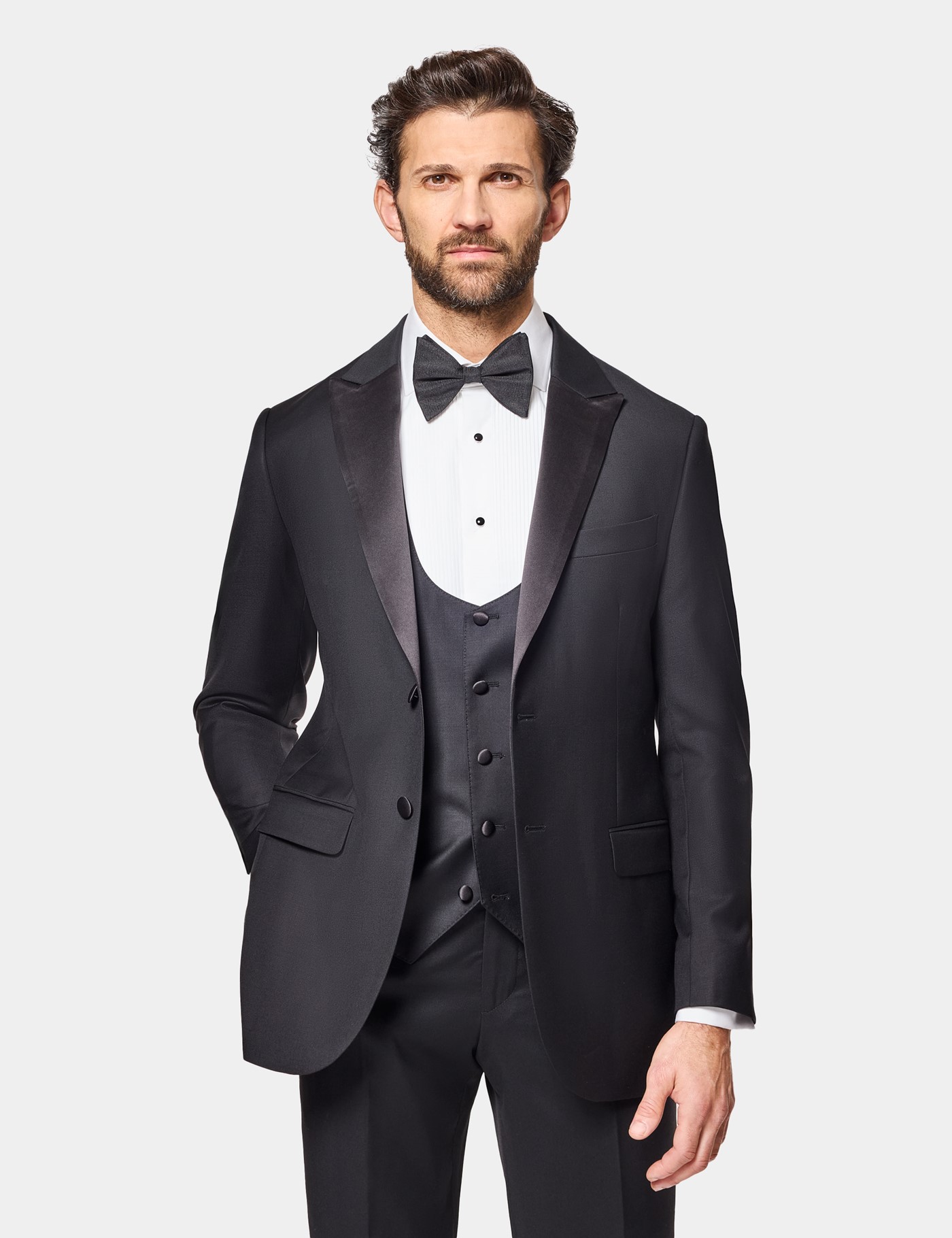 Hawes & Curtis Slim Fit Black Dinner Suit Size: One Size
