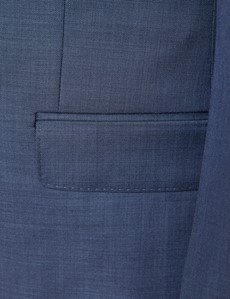 Zweiteiler Anzug – Slim Fit – 140s Wolle – 2-Knopf Einreiher – blau Sharkskin Muster