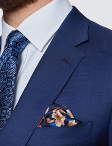 Zweiteiler Anzug – Slim Fit – 100s Wolle – 2-Knopf Einreiher – königsblau