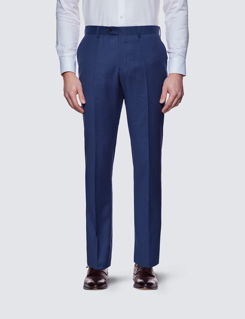 Zweiteiler Anzug – Slim Fit – 100s Wolle – 2-Knopf Einreiher – königsblau