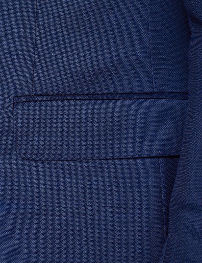 Dreiteiler Anzug – Slim Fit – 100s Wolle – 2-Knopf Einreiher – königsblau