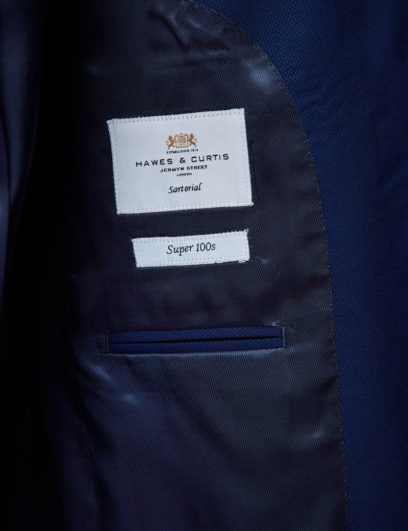 Anzugsakko – Slim Fit – 100s Wolle – 2-Knopf Einreiher – dunkelblau Pinpoint