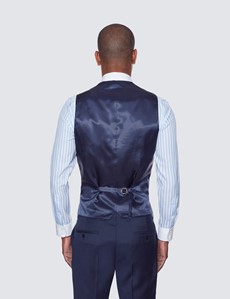 Dreiteiler Anzug – Hopsack – 120s Wolle – Slim Fit – dunkelblau