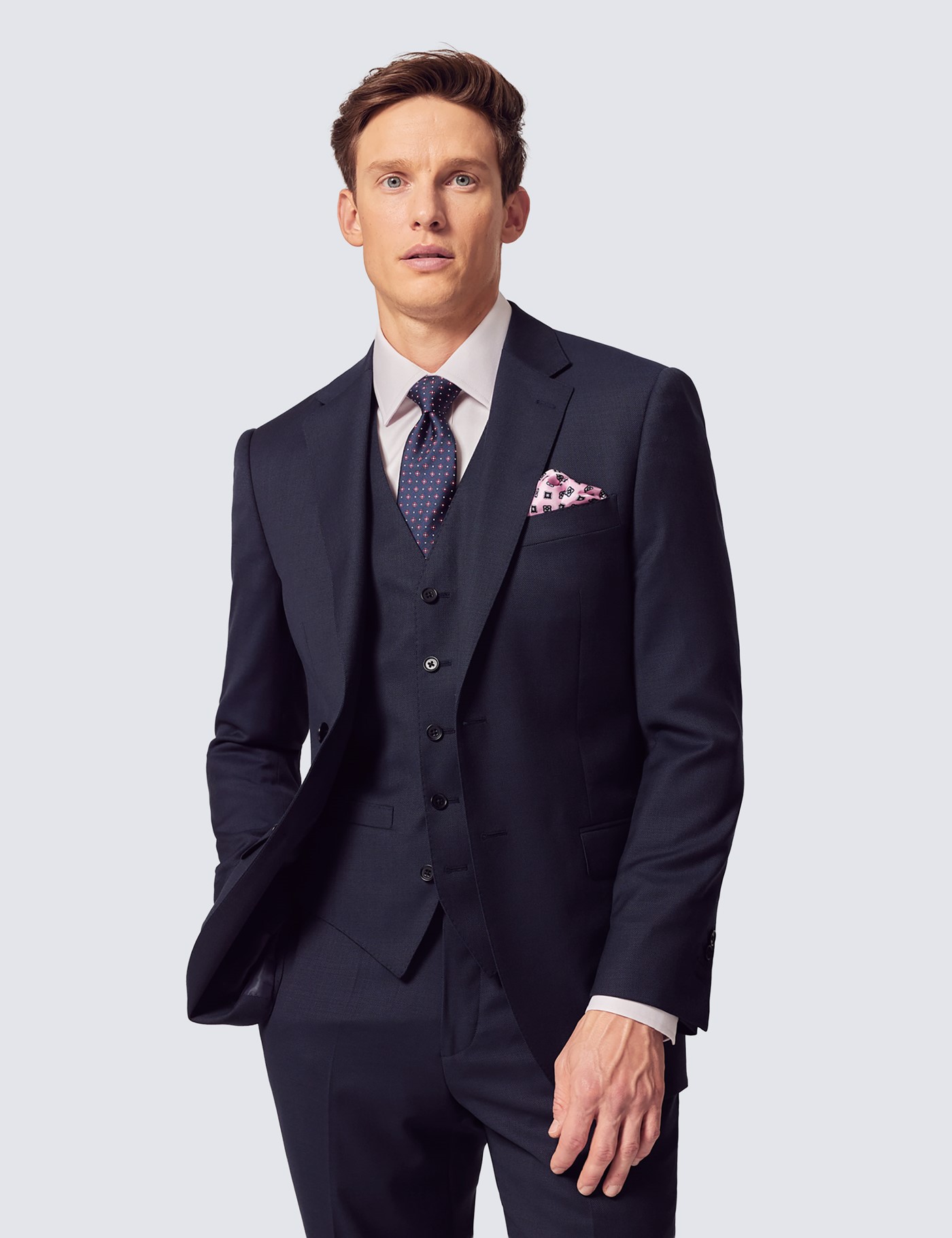 & Slim Fit Hopsack Suit One
