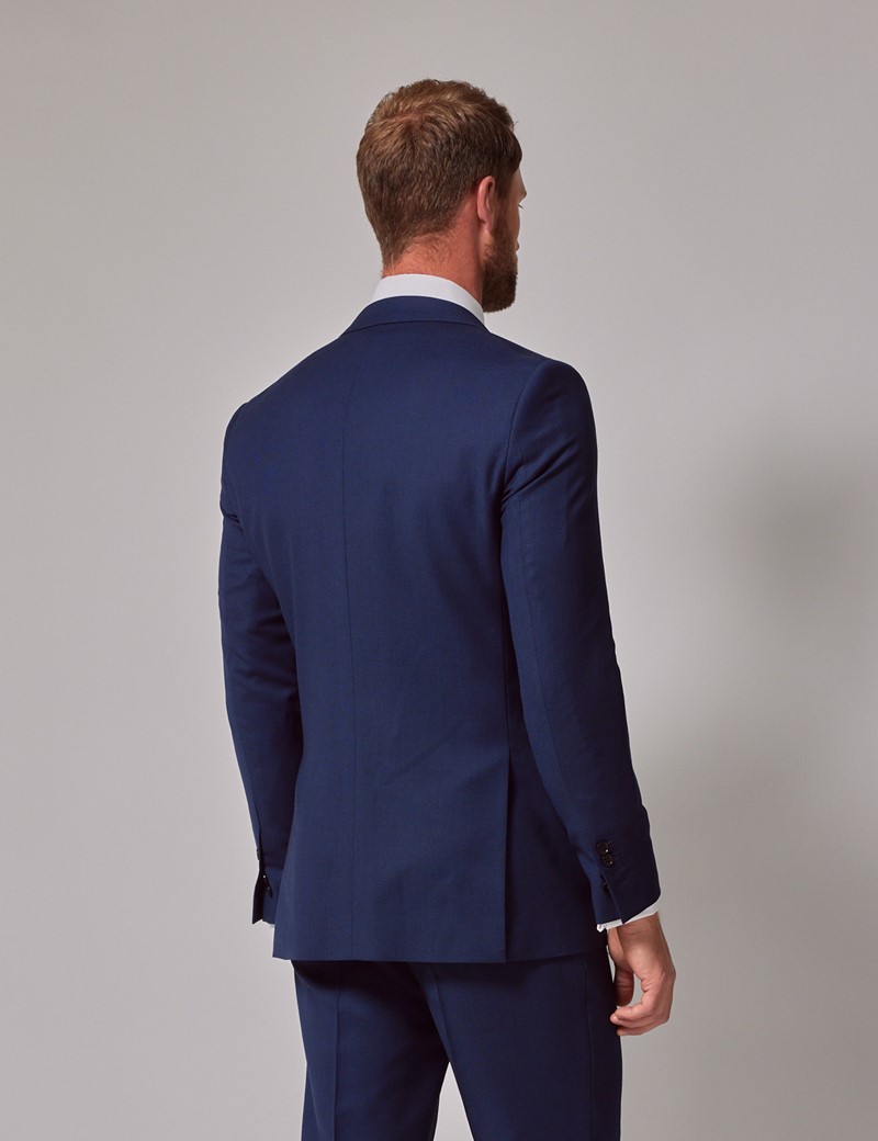 Men's Royal Blue Birdseye Slim Suit Jacket