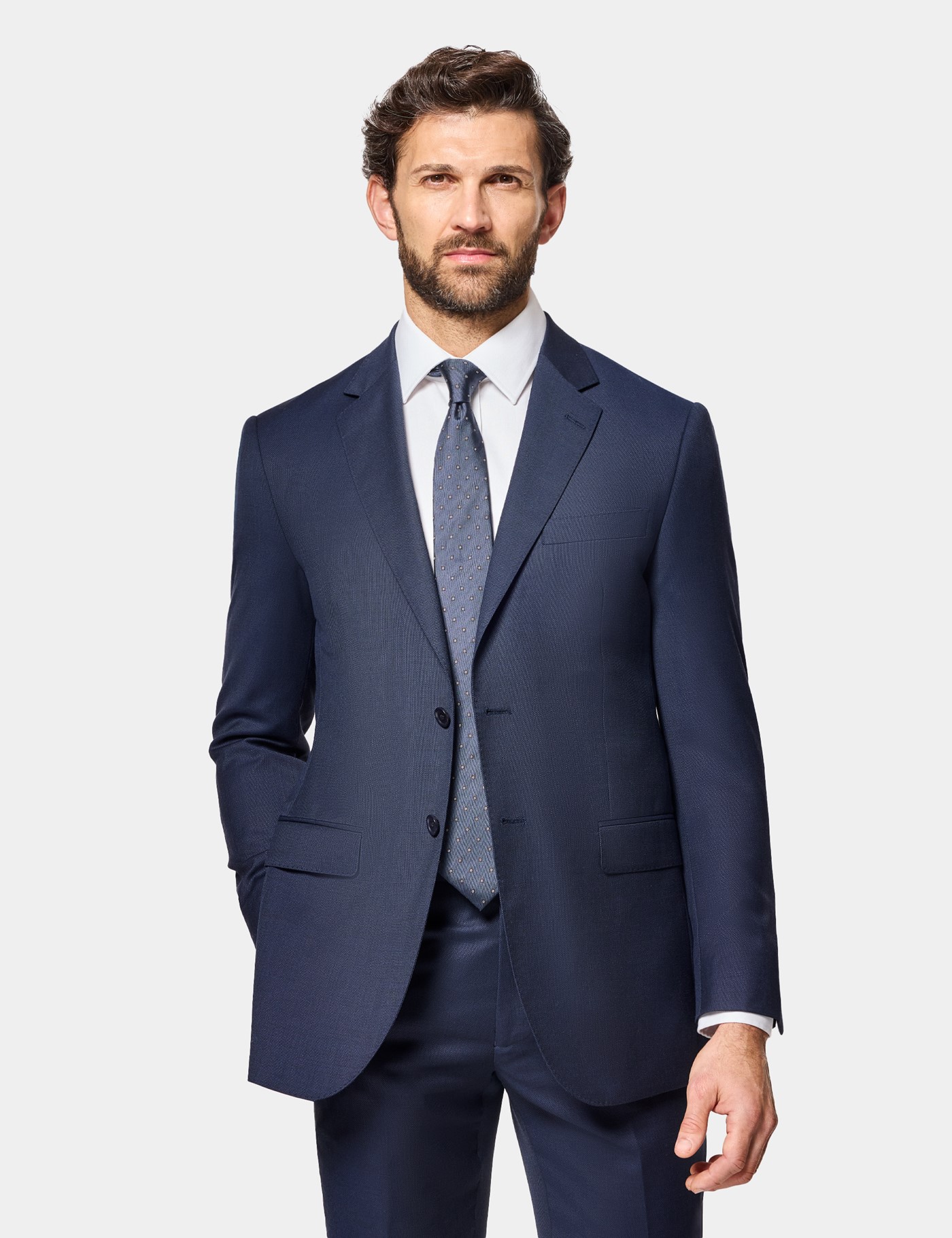 Hawes & Curtis Navy Birdseye Pure Wool Suit