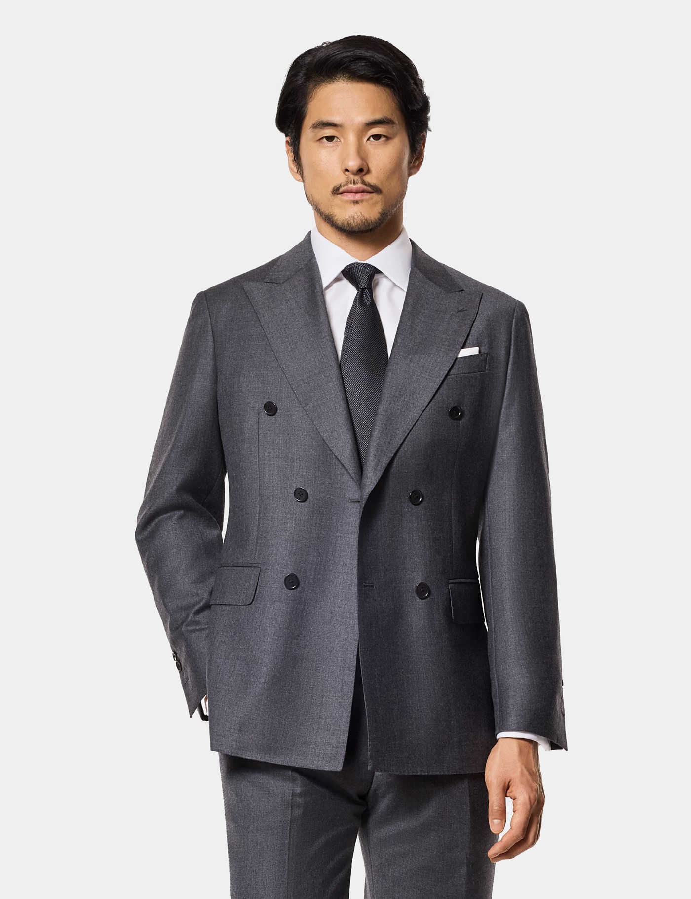 & Tailored Fit Dark Grey Suit One