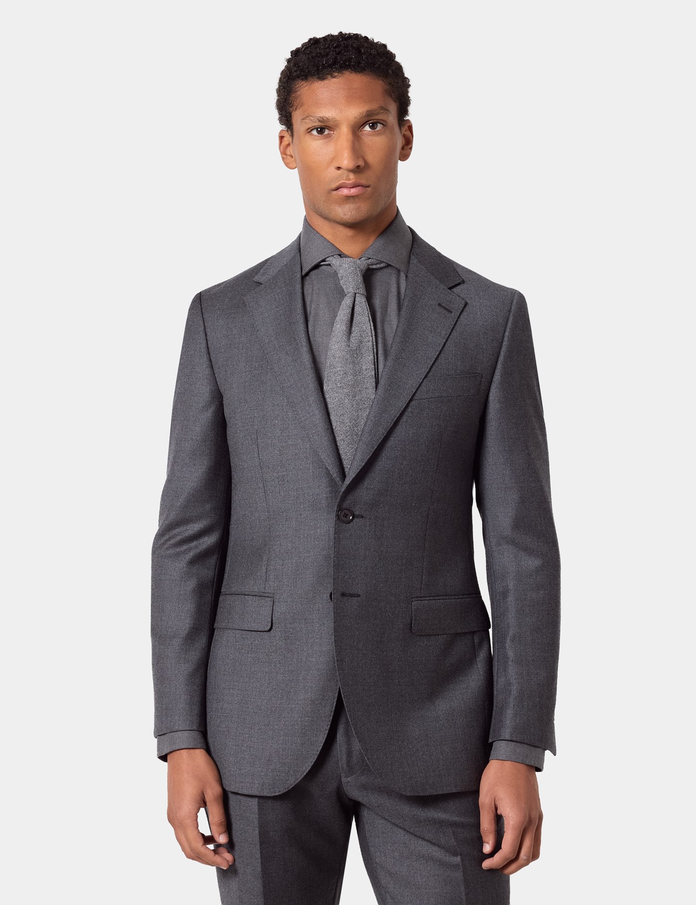 & Slim Fit Dark Grey Suit Jacket short
