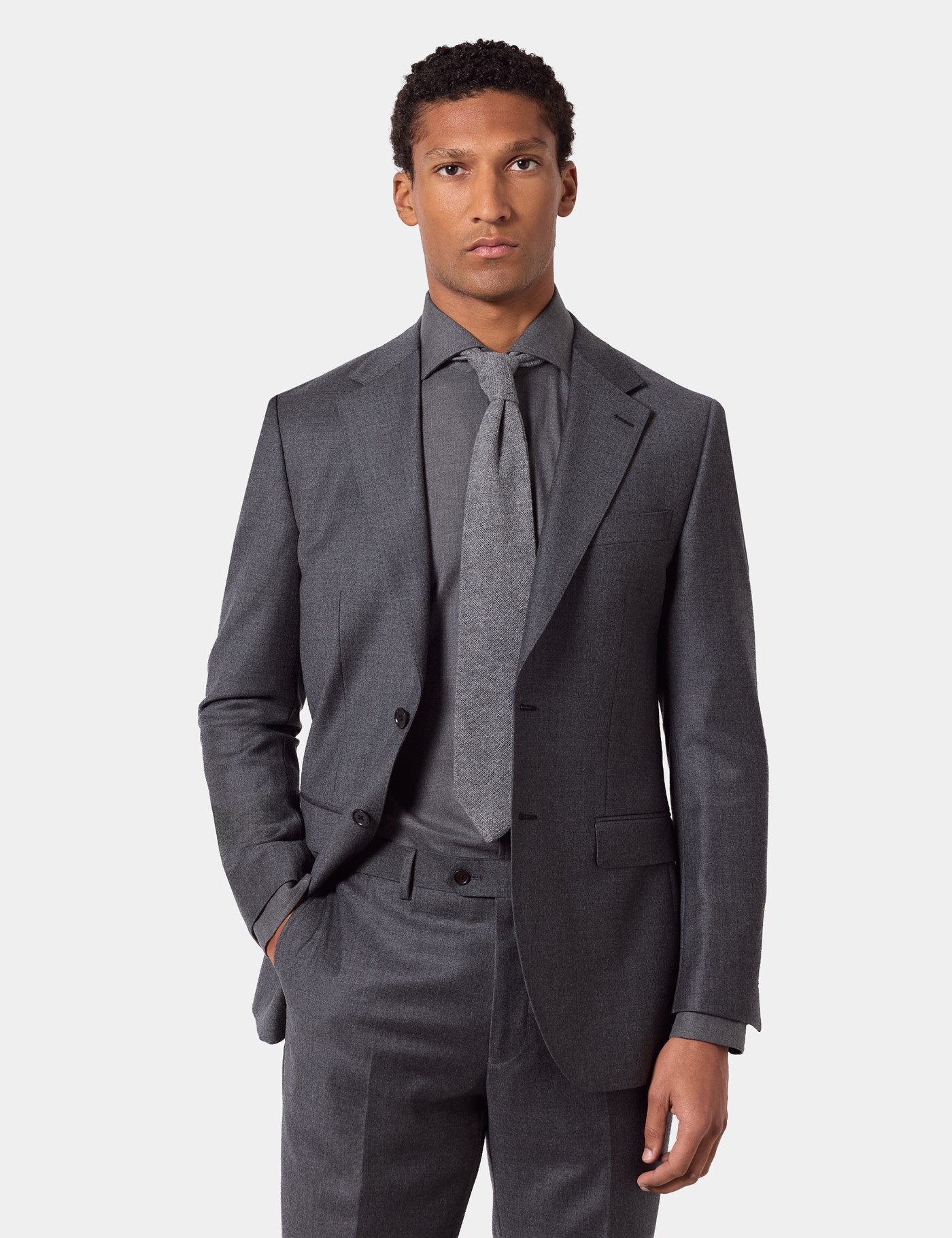 & Slim Fit Dark Grey Suit One