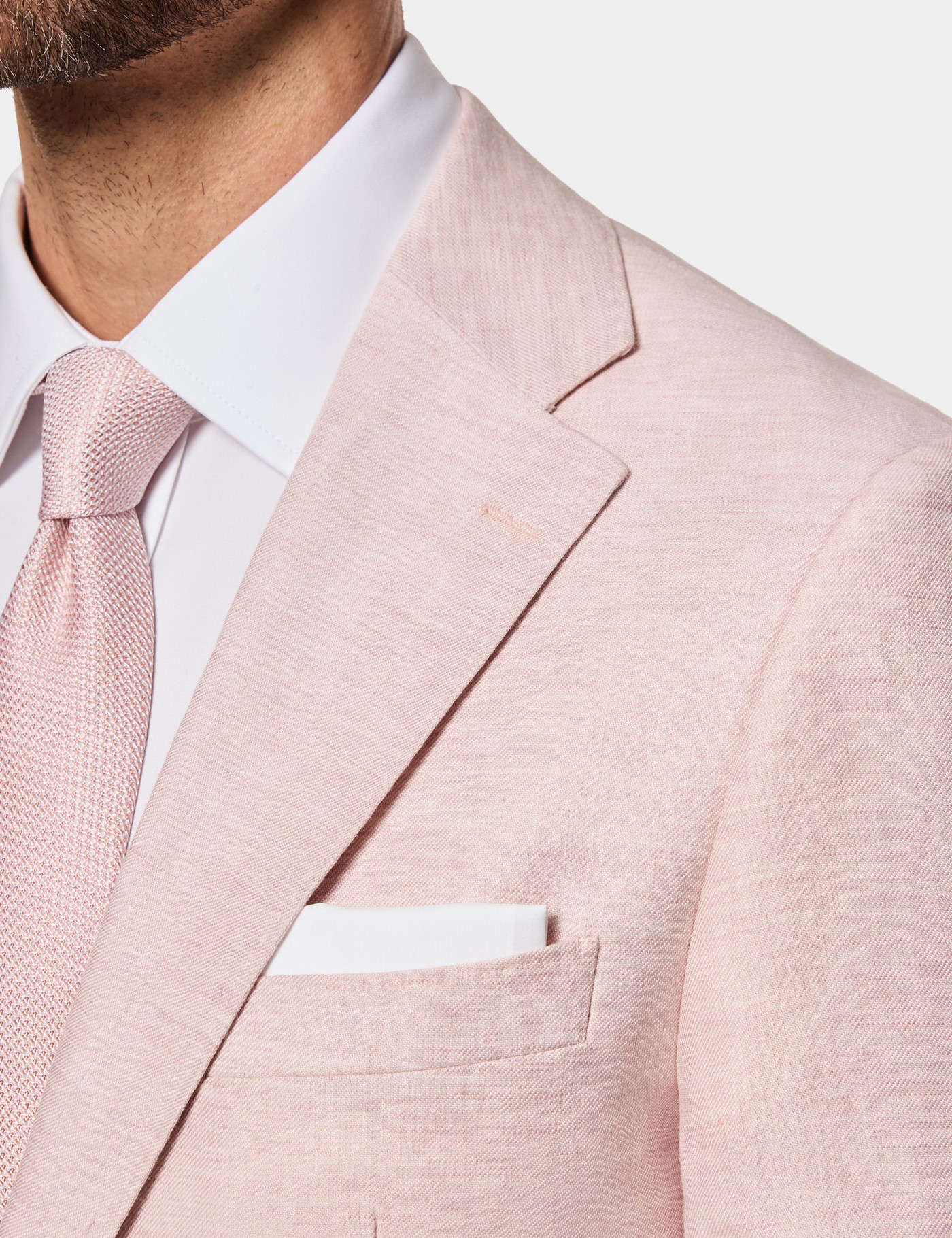 Hawes & Curtis Tailored Fit Pink Linen Suit Jacket Size: 40 short (EU 50) image 2