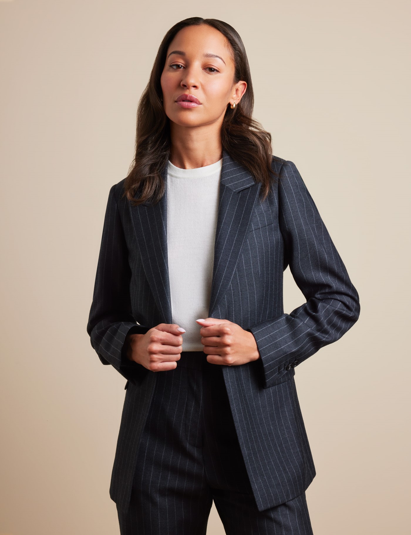 & Chalk Stripe Blazer