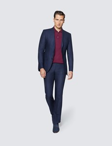 Men's Navy Linen Slim Fit Suit