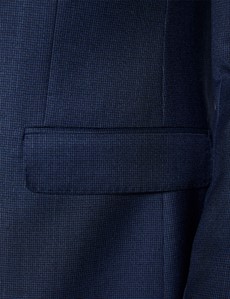 Anzugsakko - Slim Fit - Blaues Webdesign - 100s Wolle - 2-Knopf Einreiher - Gefüttert - Seitenschlitz