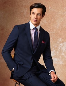 Navy Slim Fit Stretch Suit Jacket | Hawes & Curtis