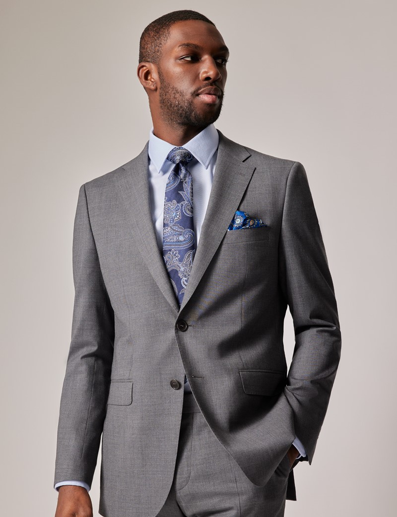 Grey 2 Piece Slim Fit Stretch Suit | Hawes & Curtis