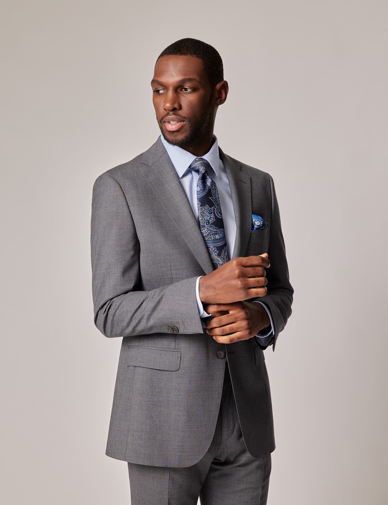 Grey 2 Piece Slim Fit Stretch Suit | Hawes & Curtis
