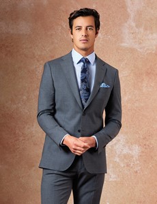 Grey 2 Piece Slim Fit Stretch Suit | Hawes & Curtis