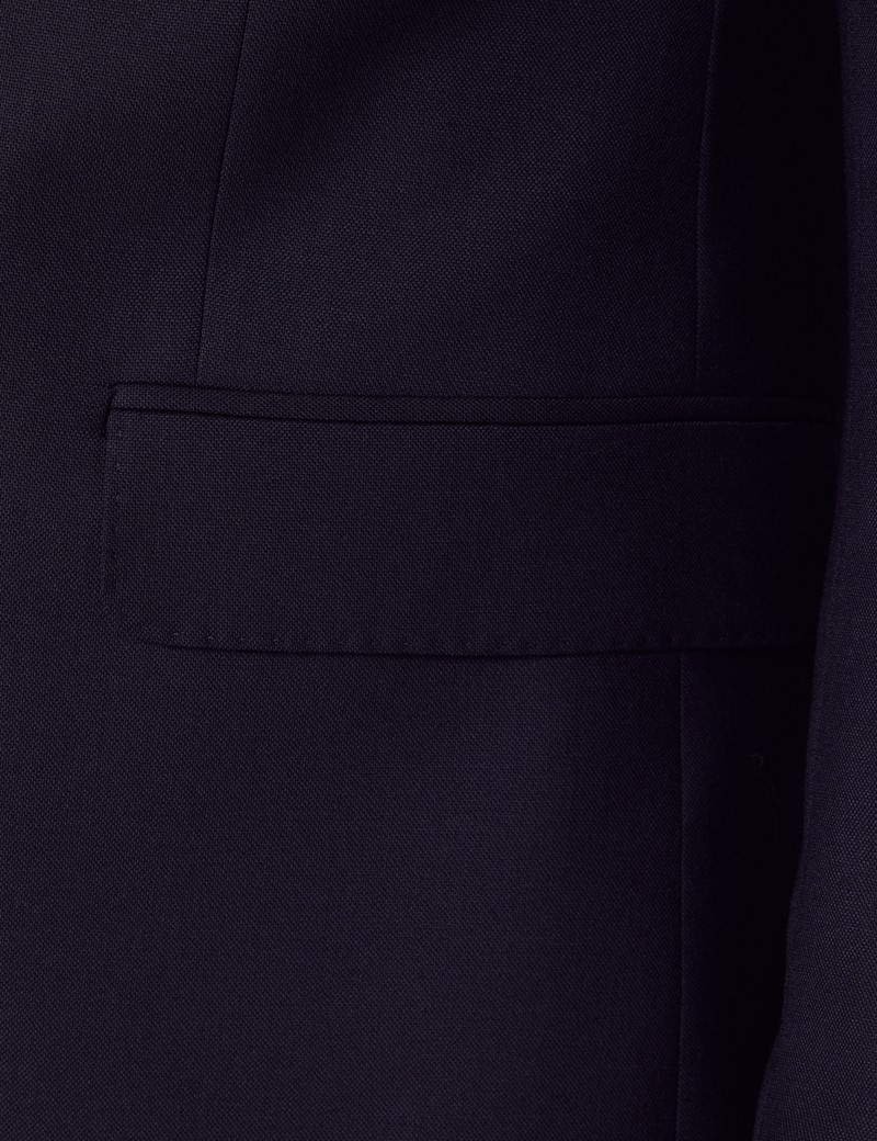 Navy Basket Weave 2 Piece Slim Fit Suit | Hawes & Curtis