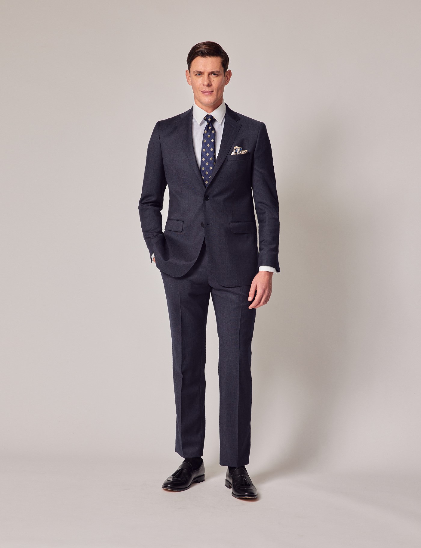 Dark Blue 2 Piece Slim Suit | Hawes & Curtis