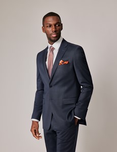 Navy End on End Slim 2 Piece Suit | Hawes and Curtis