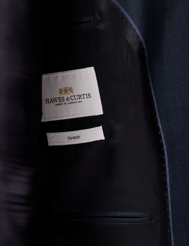 Navy End on End Slim 2 Piece Suit | Hawes and Curtis