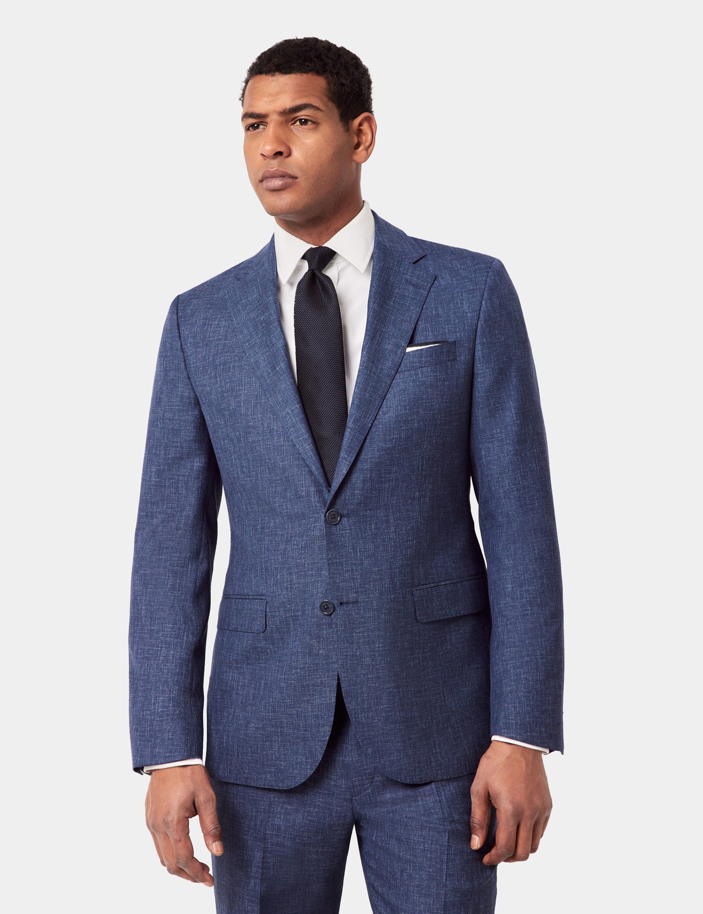 Hawes & Curtis Tailored Fit Blue Semi Plain 1913 Suit Jacket Size: 42 short (EU 52)