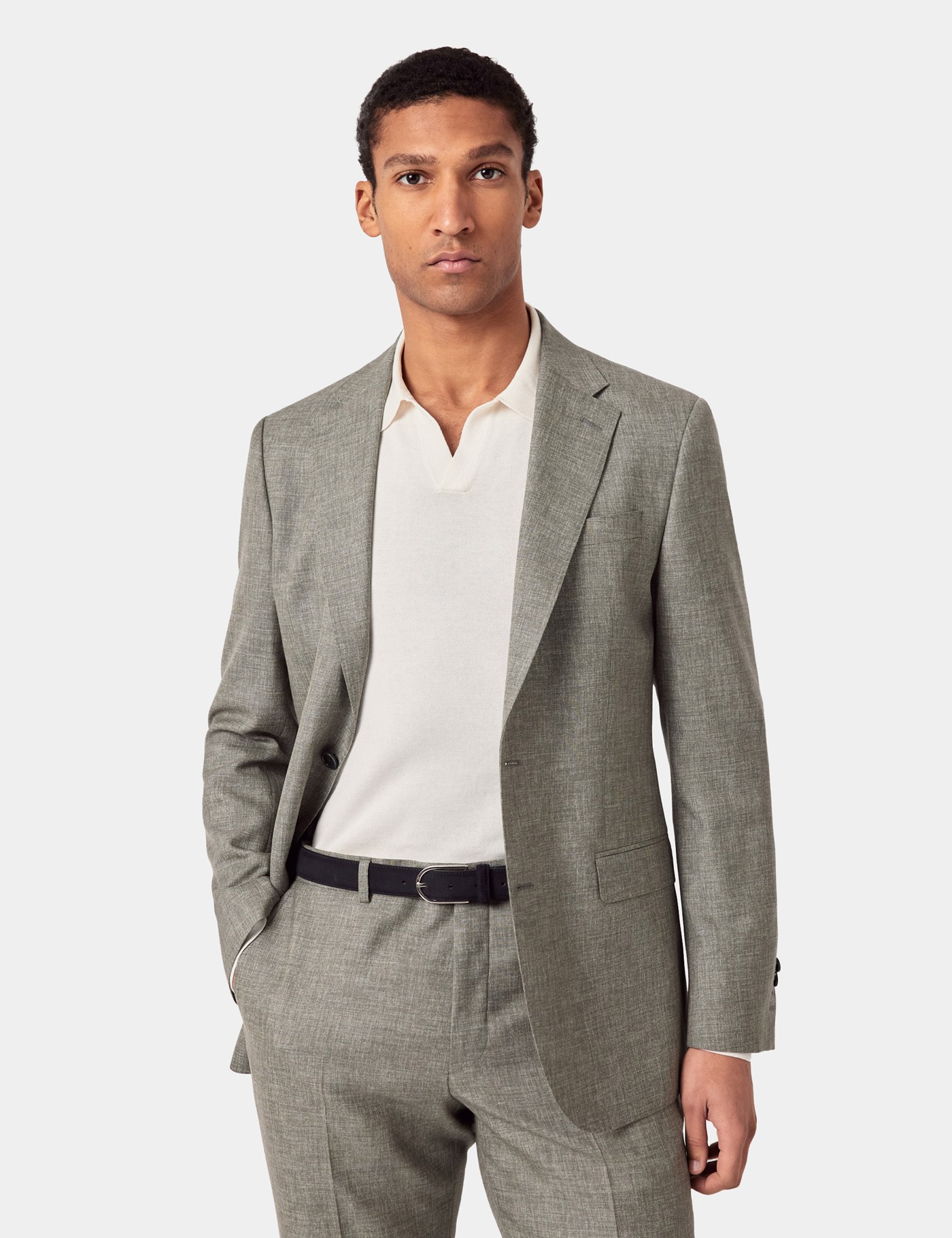 & Tailored Fit Semi Plain 1913 Suit Jacket short