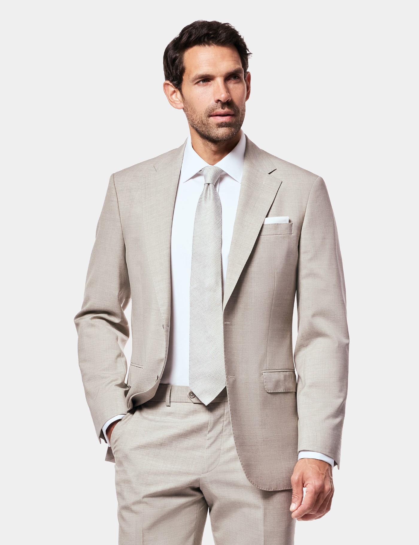 Hawes & Curtis Tailored Fit Greige 1913 Suit Size: One Size