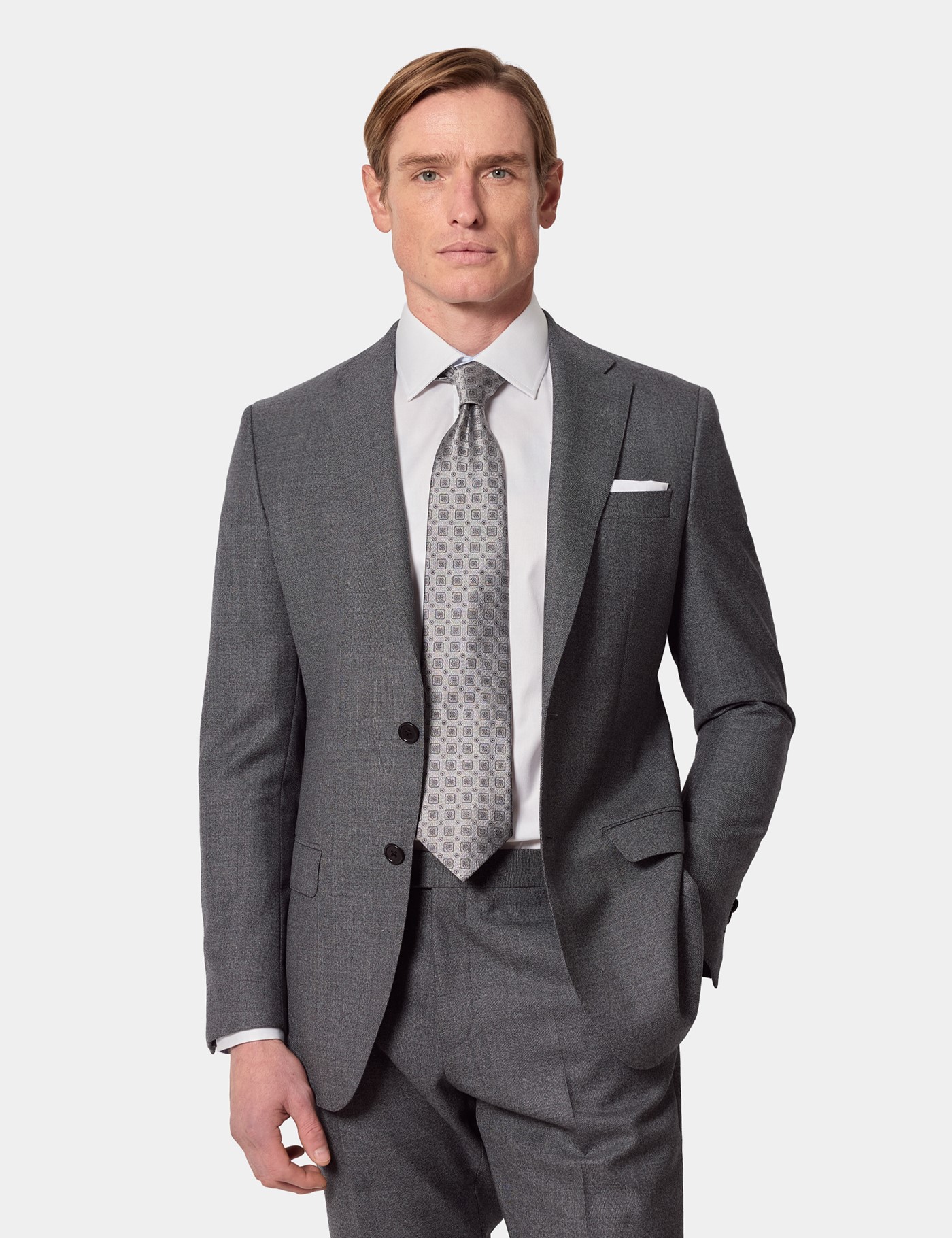 Hawes & Curtis Slim Fit Black & White Semi Plain 1913 Suit Jacket Size: 38 reg (EU 48)