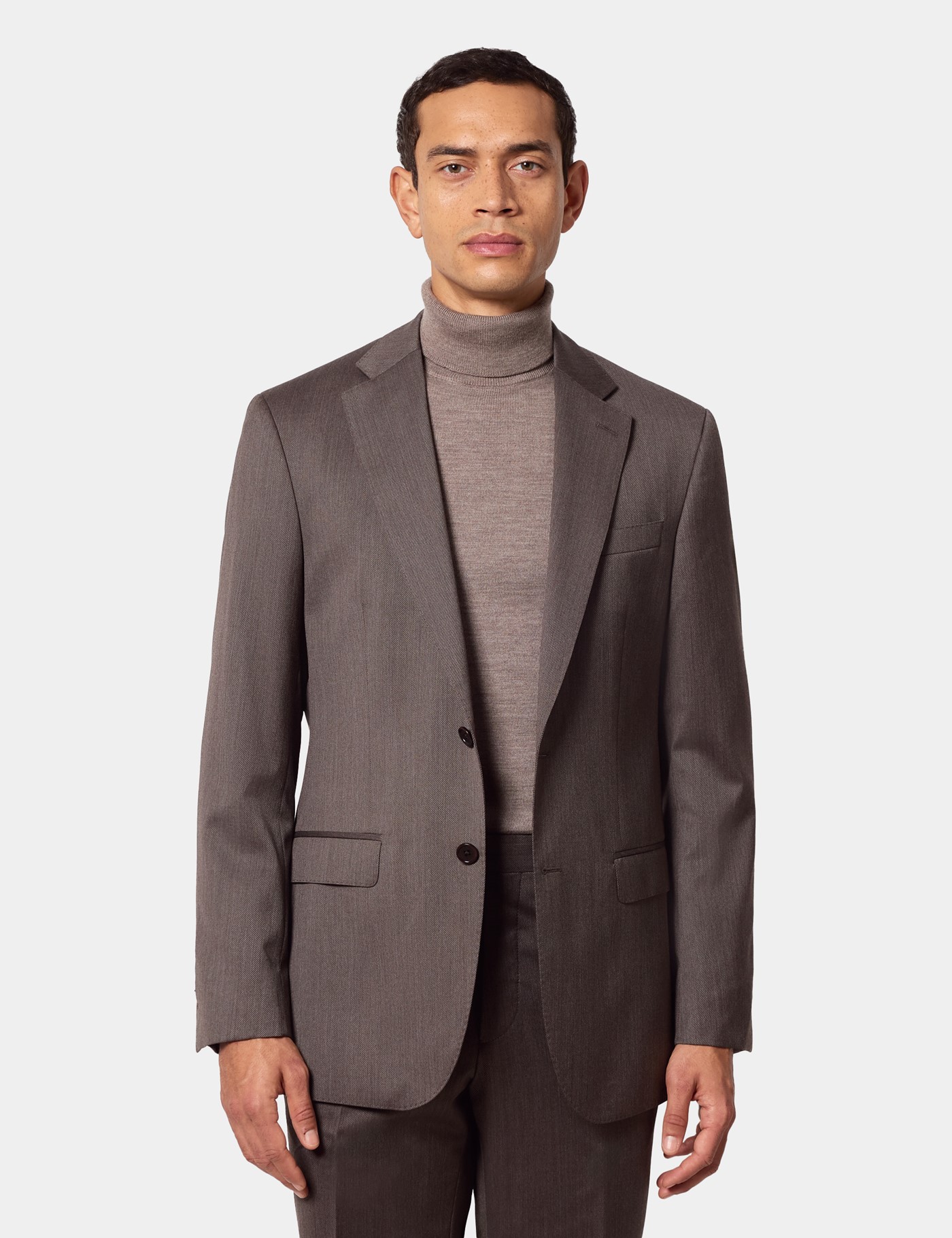 Hawes & Curtis Slim Fit Brown Twill 1913 Suit Jacket Size: 40 long (EU 50)