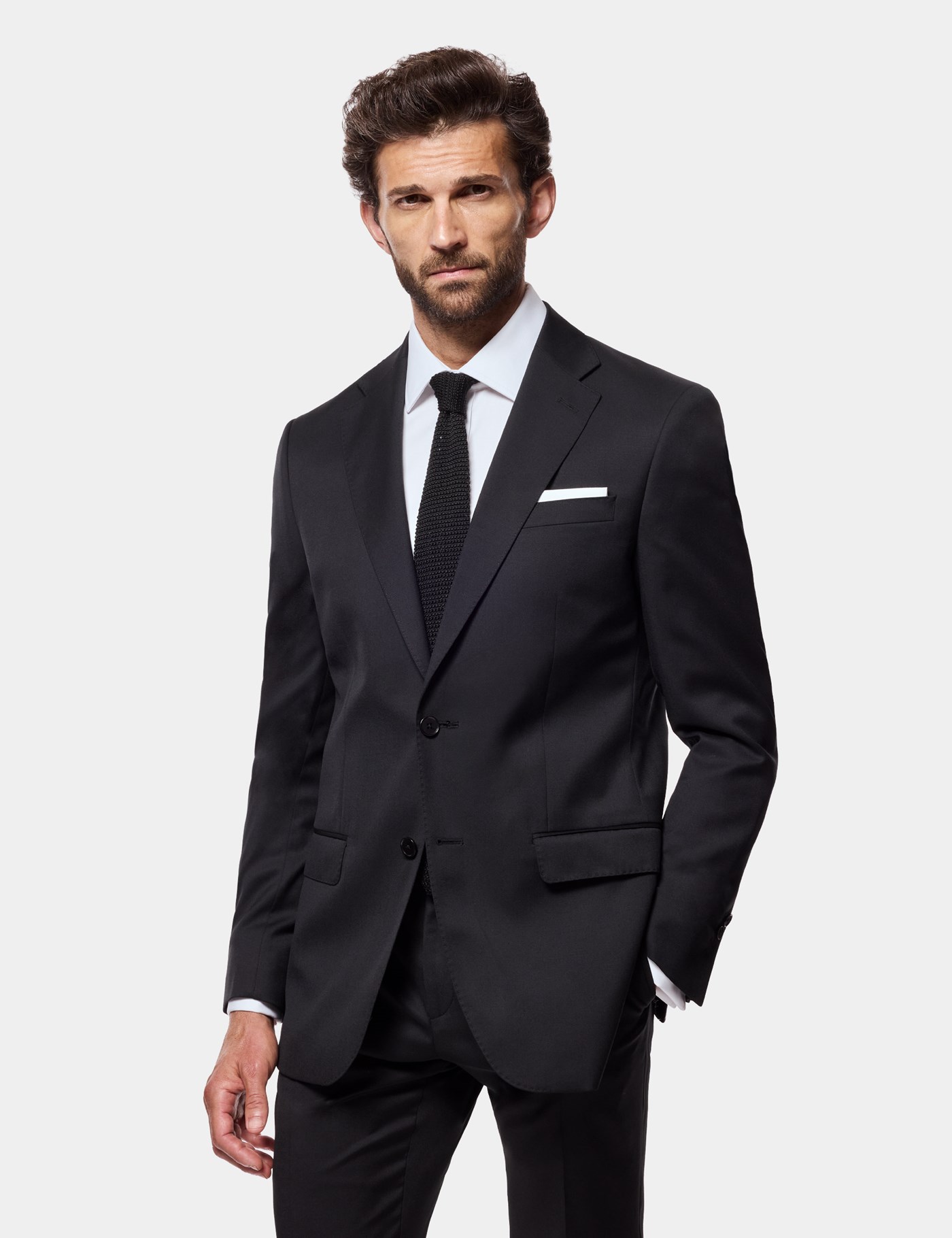 Hawes & Curtis Slim Fit Black Twill 1913 Suit Jacket Size: 38 (EU 48)