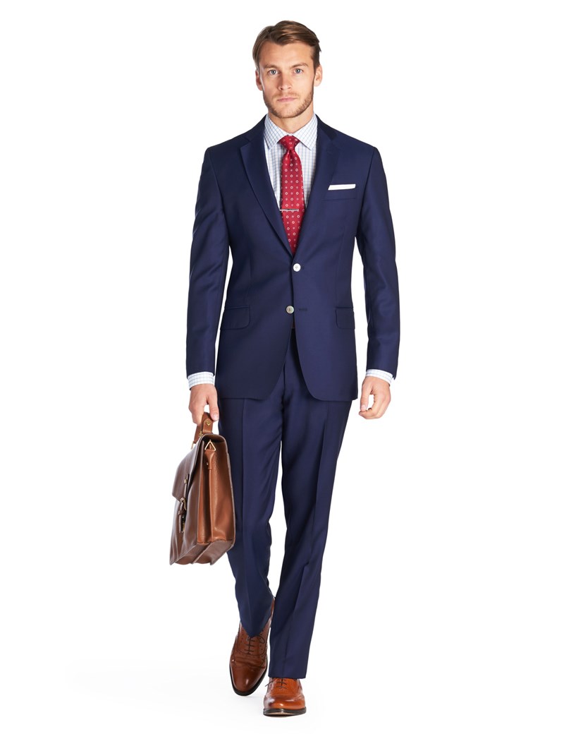 Men's Royal Blue Tailored Fit Italian Suit - 1913 Collection