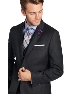 Men's Charcoal Tailored Fit Italian Suit - 1913 Collection