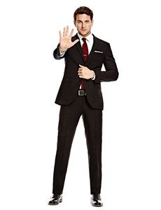 Men's Black Twill Amalfi Classic Fit Suit - Super 120s Wool | Hawes ...