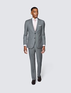 Men's Grey Twill Slim Fit Suit Jacket