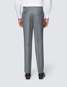 Men's Grey Twill Slim Fit Suit - Super 120s Wool