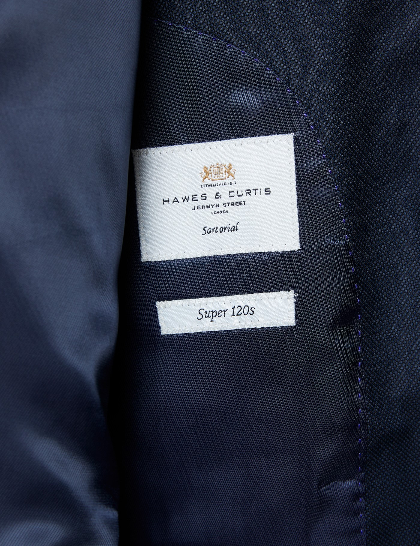 Men's Navy Birdseye Classic Fit Suit jacket - Super 120s Wool | Hawes ...